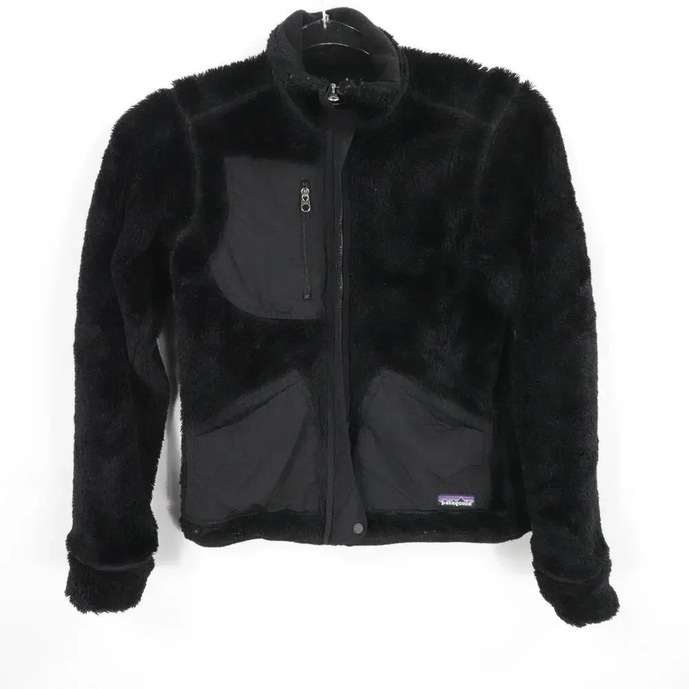 Patagonia Jacket Womens XS Black Full Zip Fleece Reversible Sherpa Pile Outdoors - Picture 14 of 16